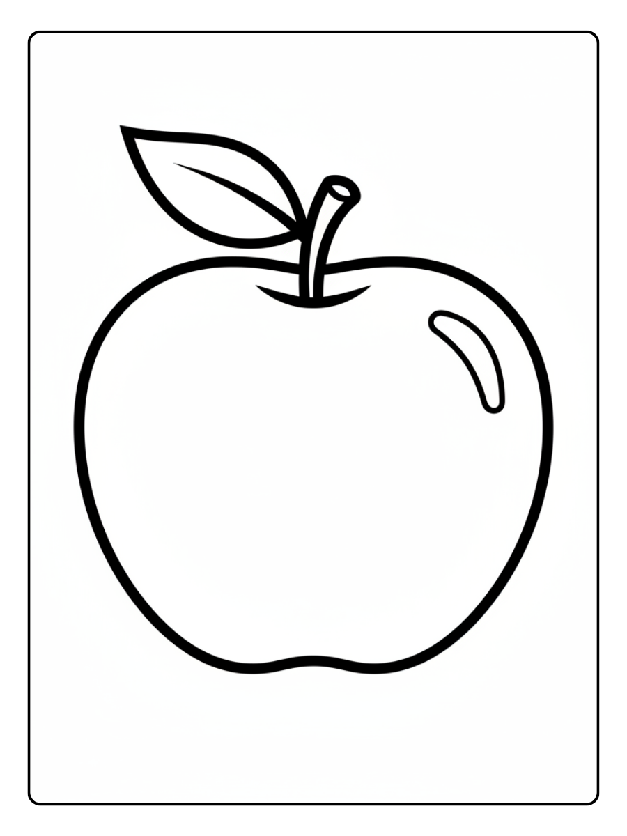 Food Coloring Pages – Apple