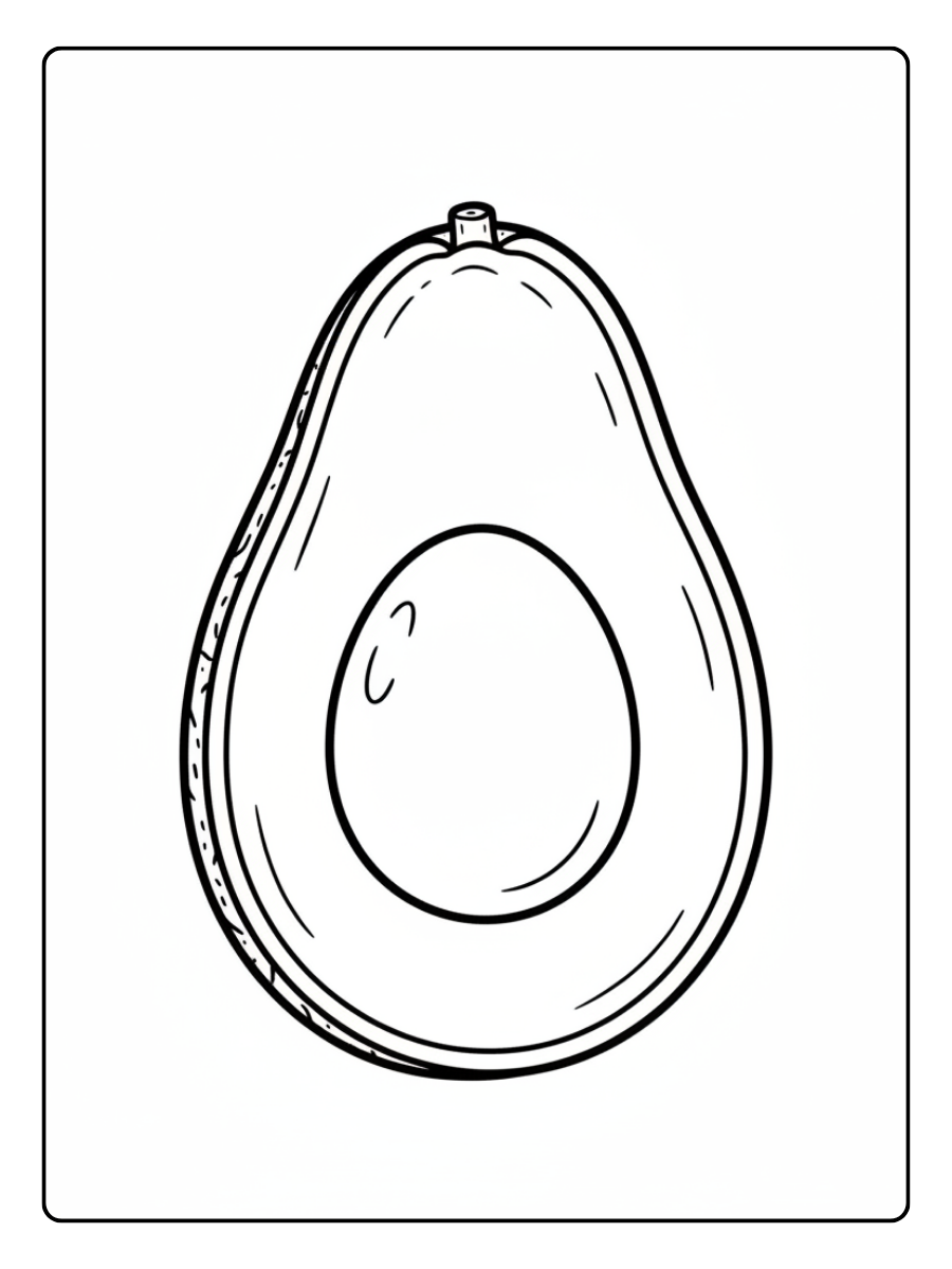 Food Coloring Pages – Avocado