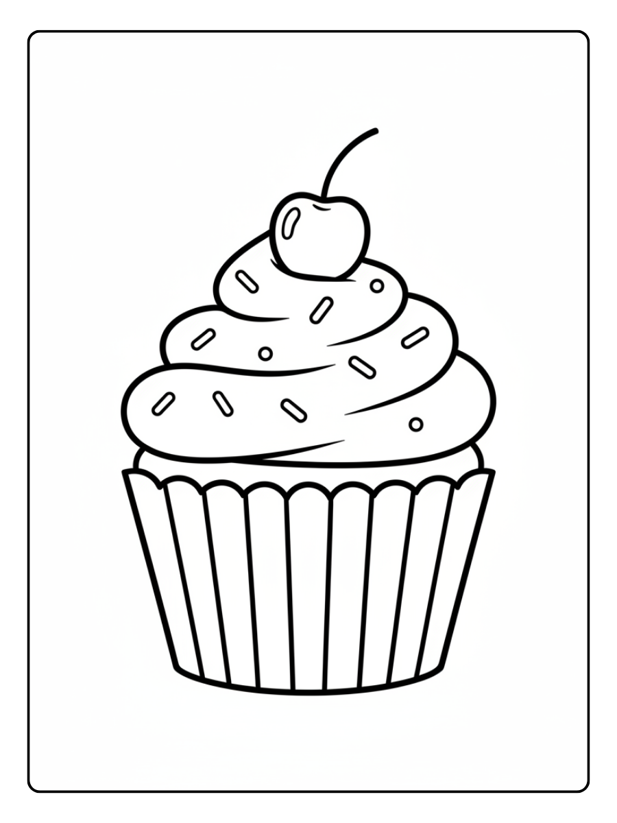 Food Coloring Pages – Cupcake