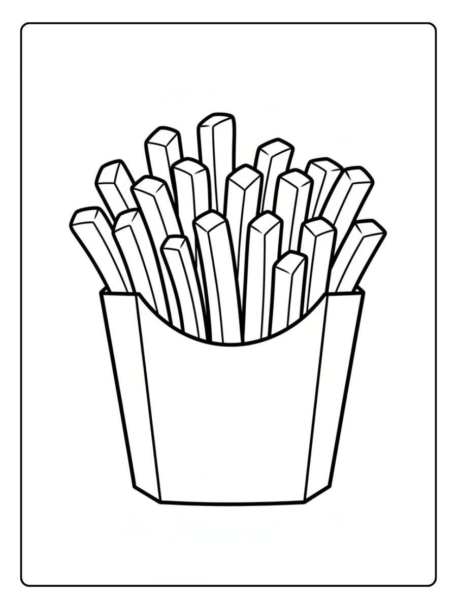 Food Coloring Pages – French Fries