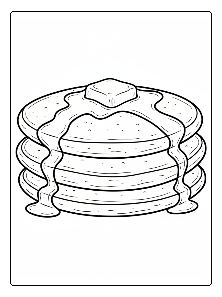 Food Coloring Pages – Pancakes