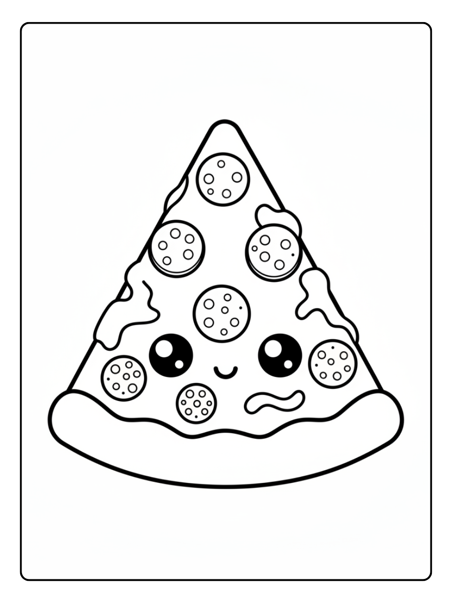 Food Coloring Pages – Pizza Slice