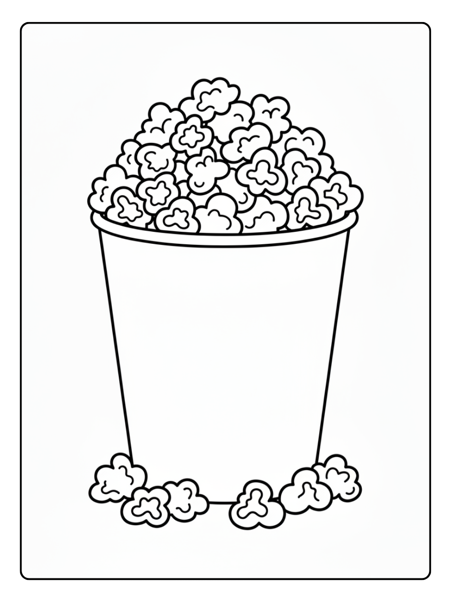 Food Coloring Pages – Popcorn