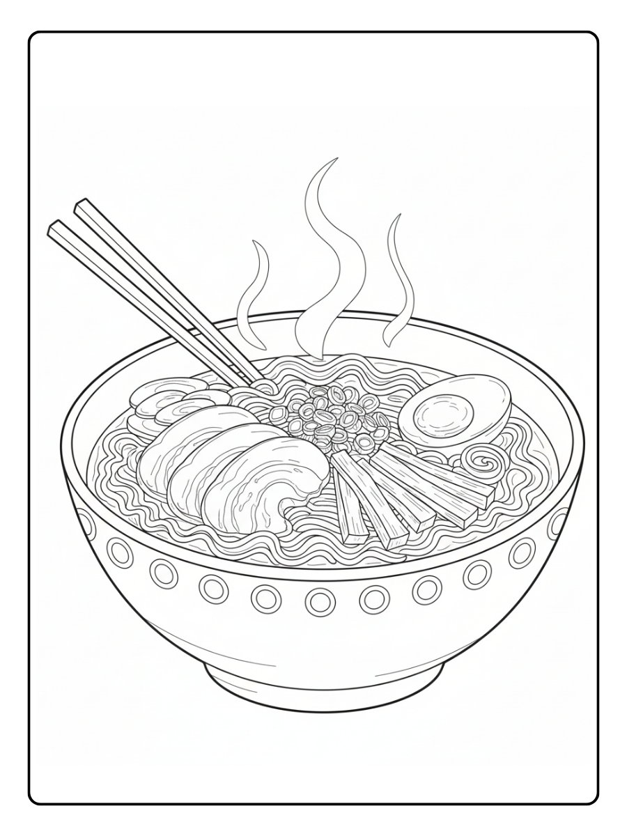 Food Coloring Pages – Ramen Noodles