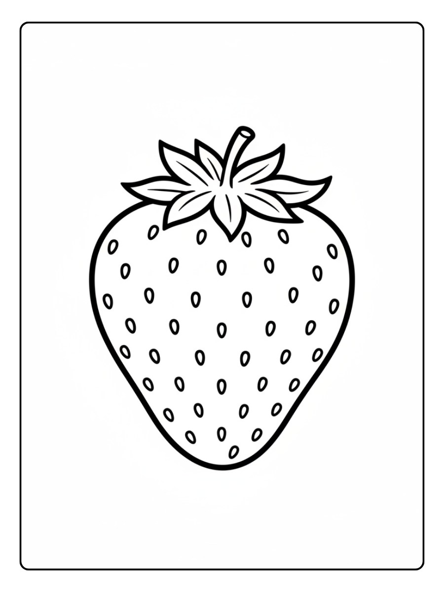 Food Coloring Pages – Strawberry