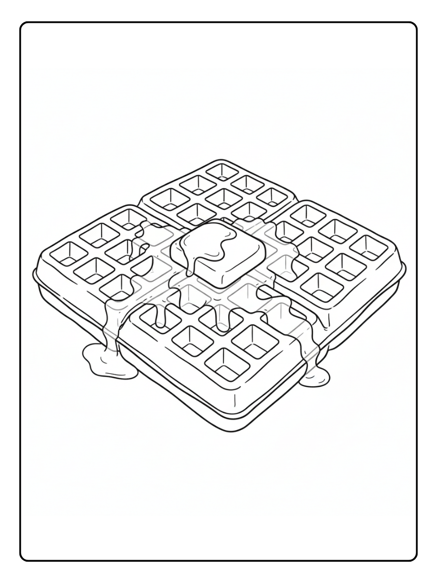 Food Coloring Pages – Waffle