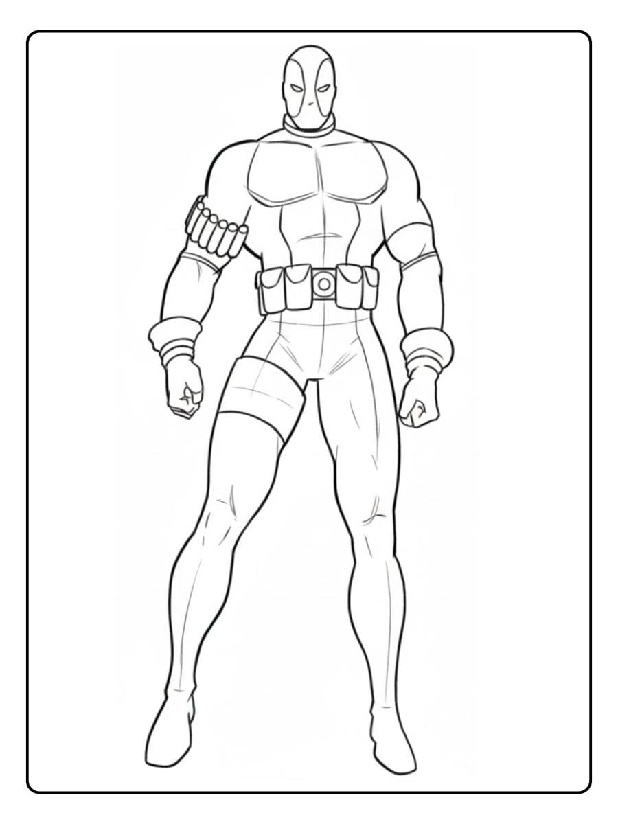 Full Body Deadpool Drawing Coloring Pages