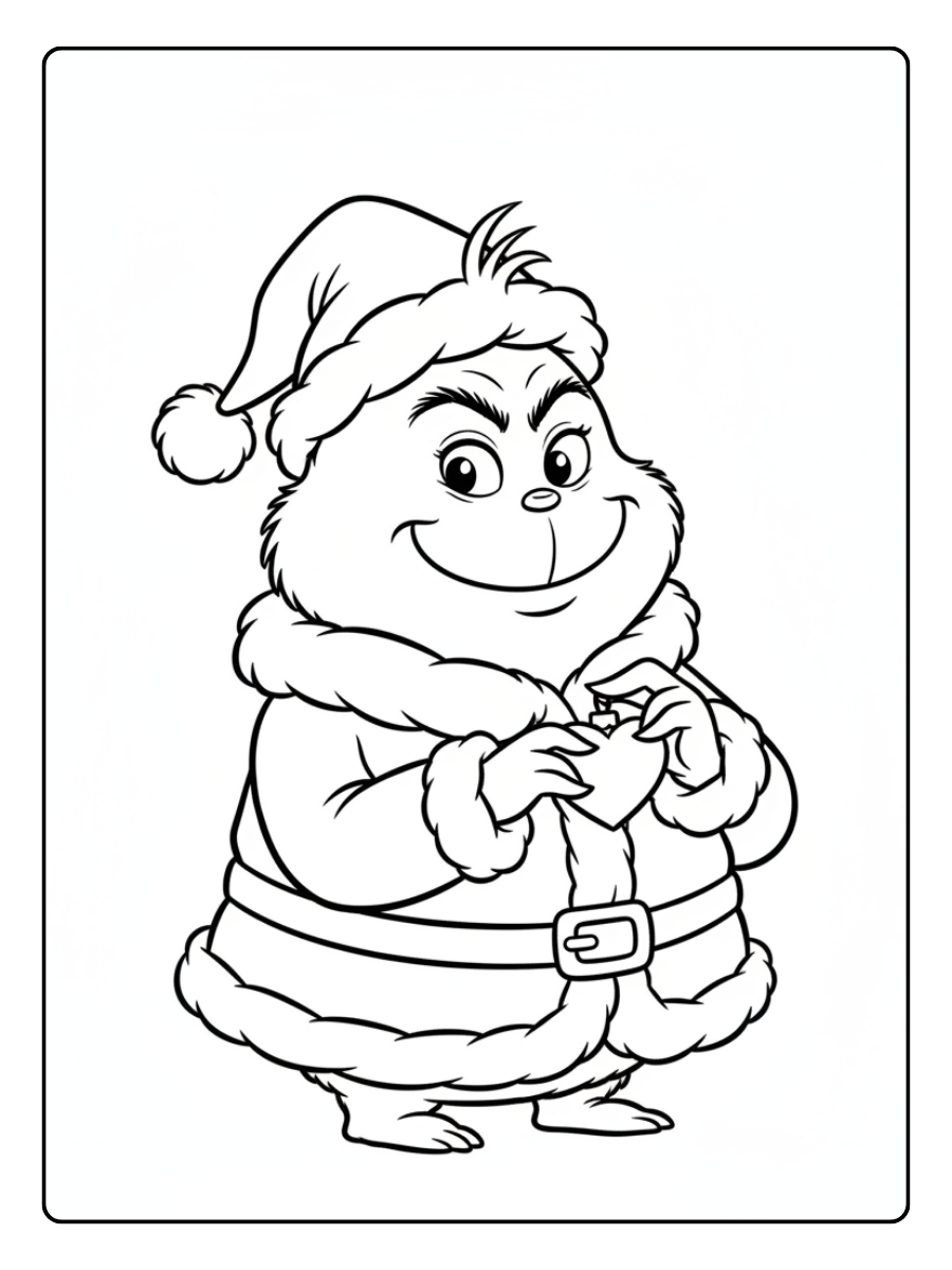 Grinch Coloring Pages – Grinch Cute Style