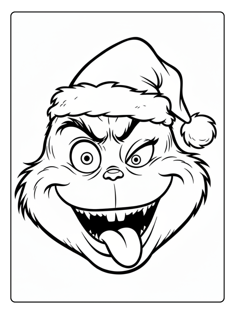 Grinch Coloring Pages – Grinch Funny Face