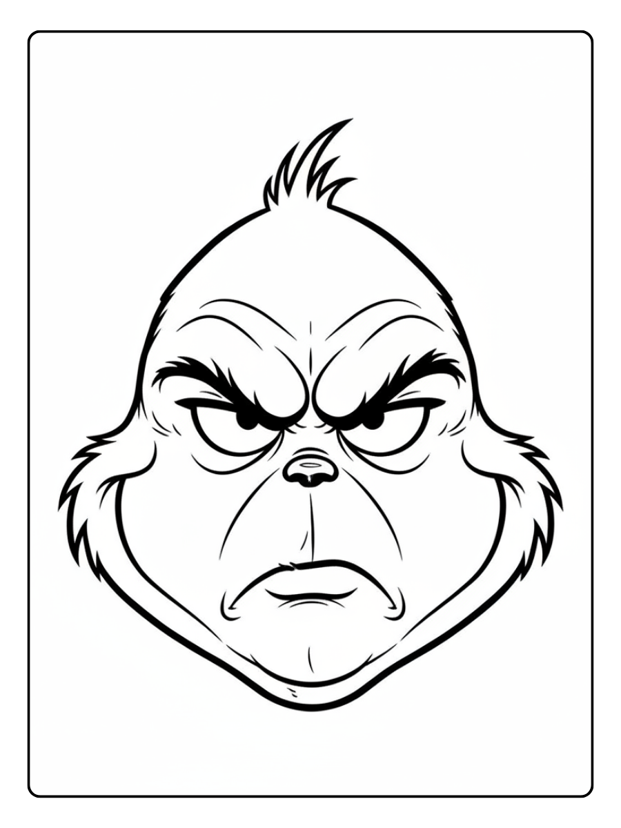 Grinch Coloring Pages – Grinch Grumpy Look