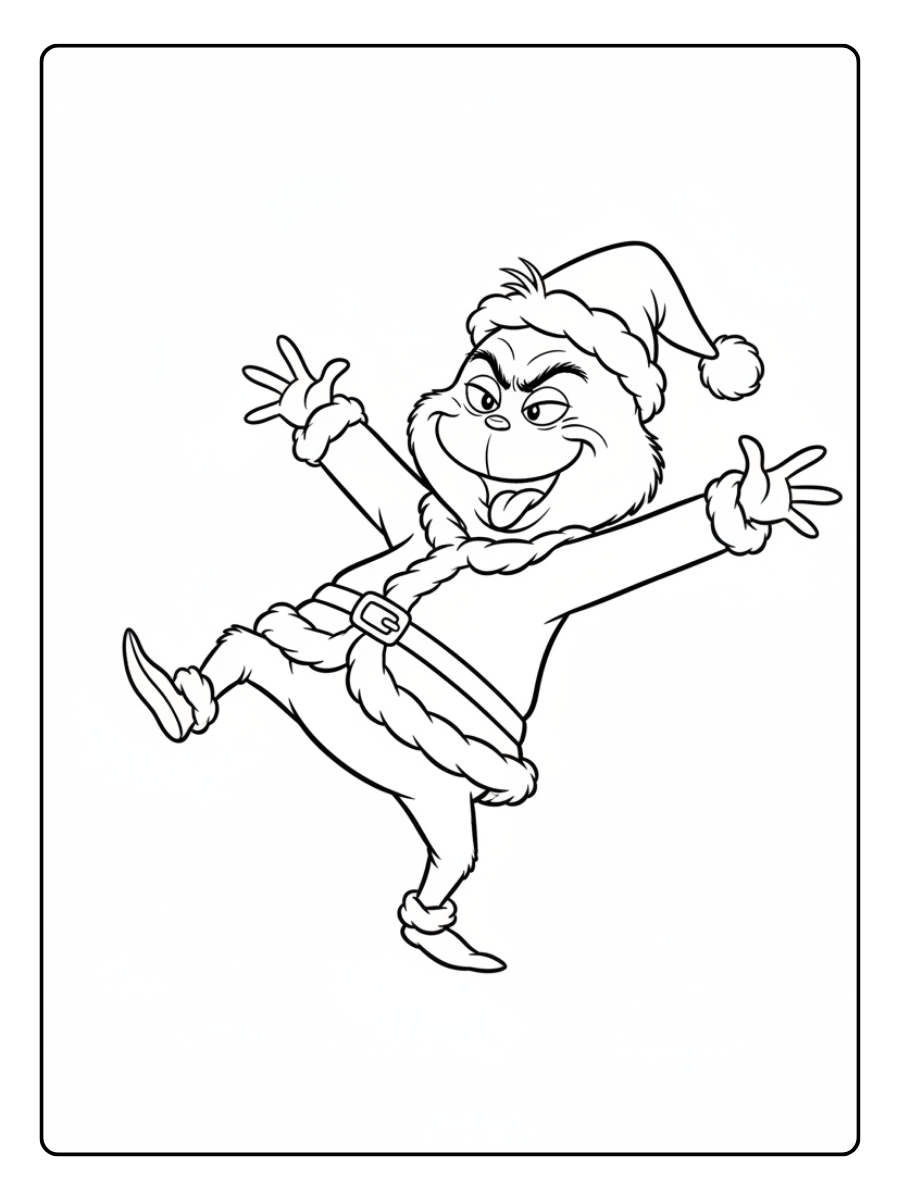 Grinch Coloring Pages – Grinch Silly Pose