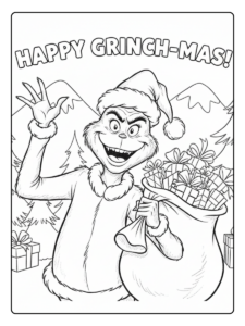 Grinch Coloring Pages – Grinch Smiling