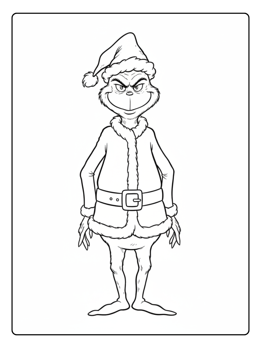 Grinch Coloring Pages – Grinch Standing