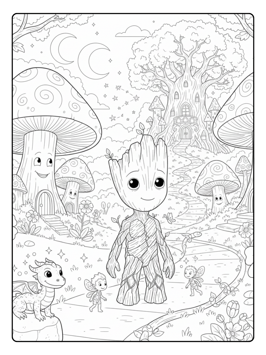 Groot Coloring Pages – Groot Fantasy World
