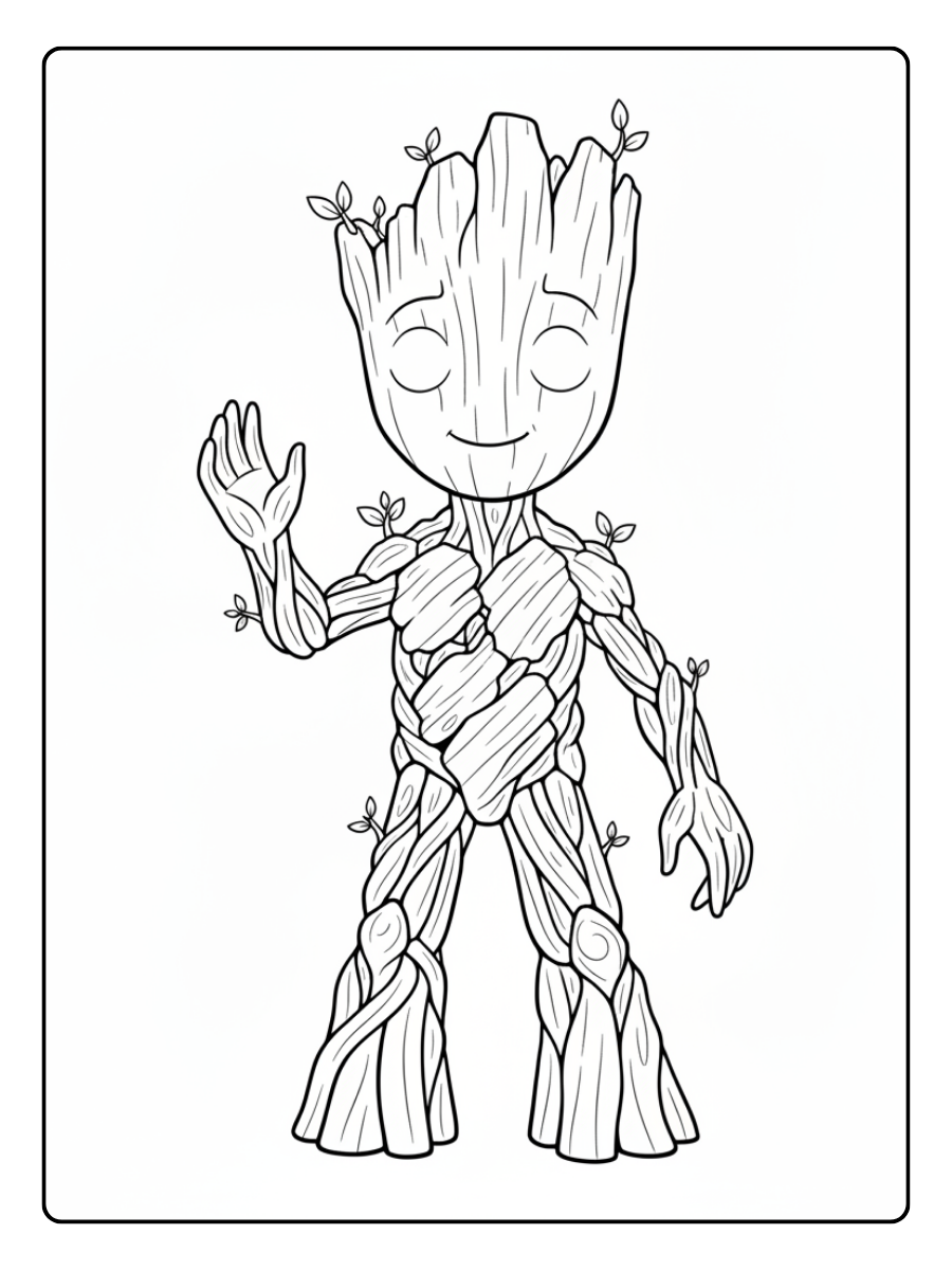 Groot Coloring Pages – Groot Full Body