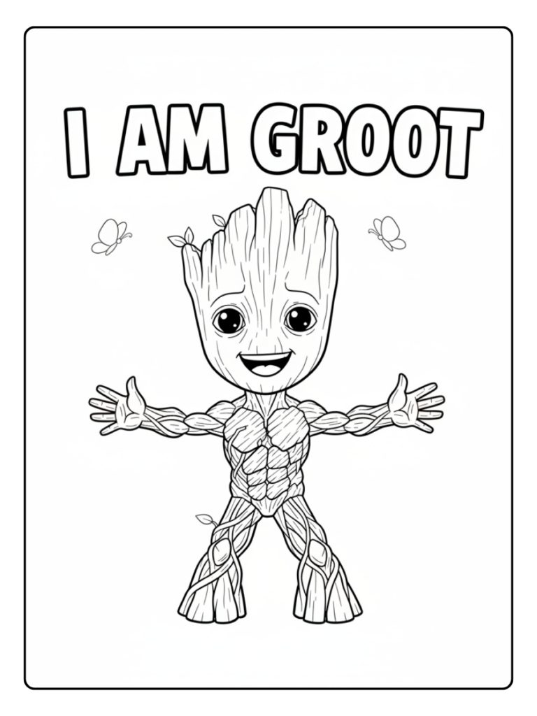 Groot Coloring Pages – Groot “I Am Groot”