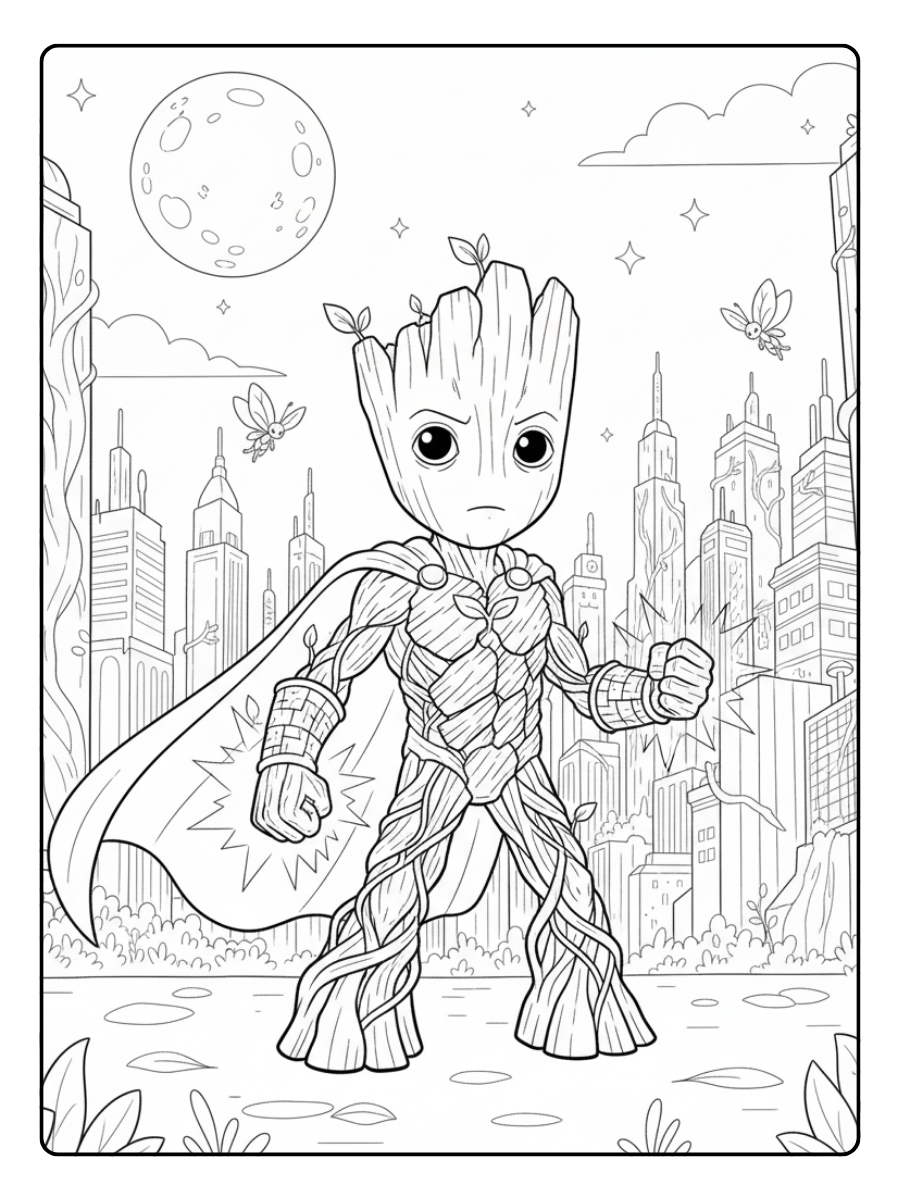 Groot Coloring Pages – Groot Superhero Style