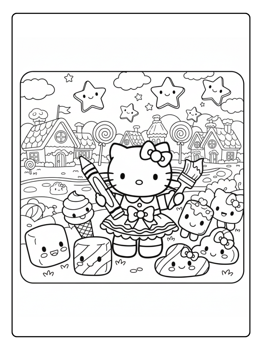 Hello Kitty Marshmallow Coloring Pages – Hello Kitty Fun Coloring