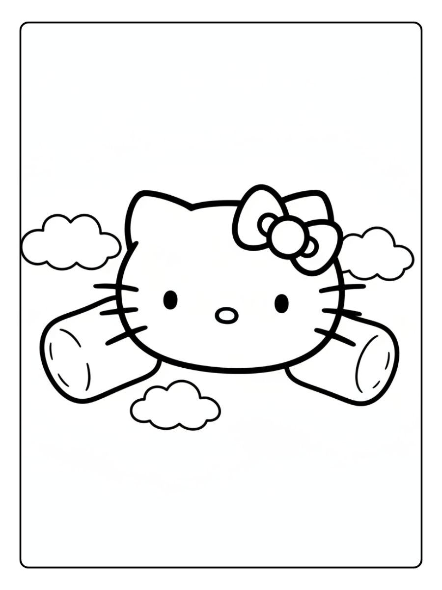 Hello Kitty Marshmallow Coloring Pages – Hello Kitty Joyful Mood