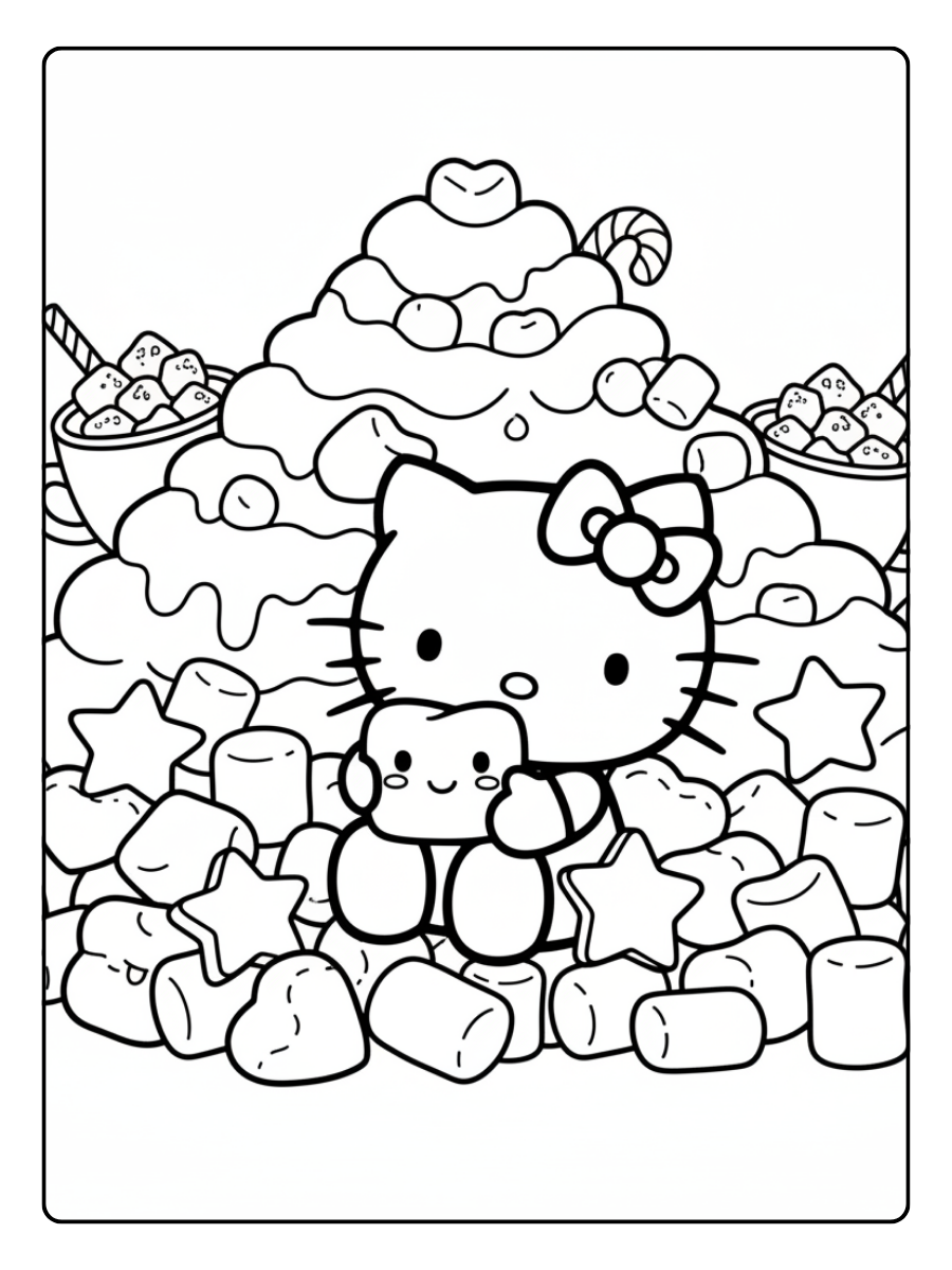 Hello Kitty Marshmallow Coloring Pages – Hello Kitty Kids Favorite