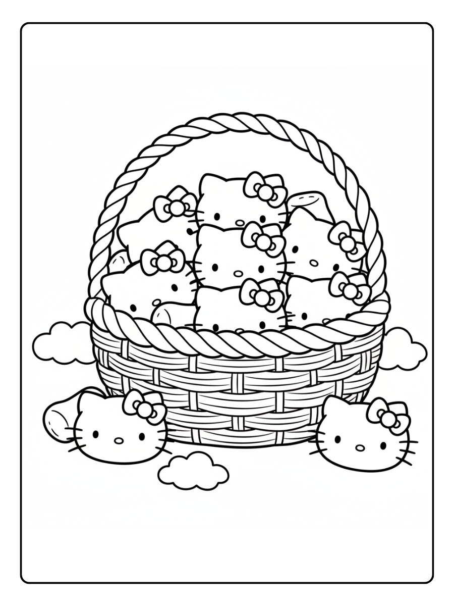 Hello Kitty Marshmallow Coloring Pages – Hello Kitty Marshmallow Basket