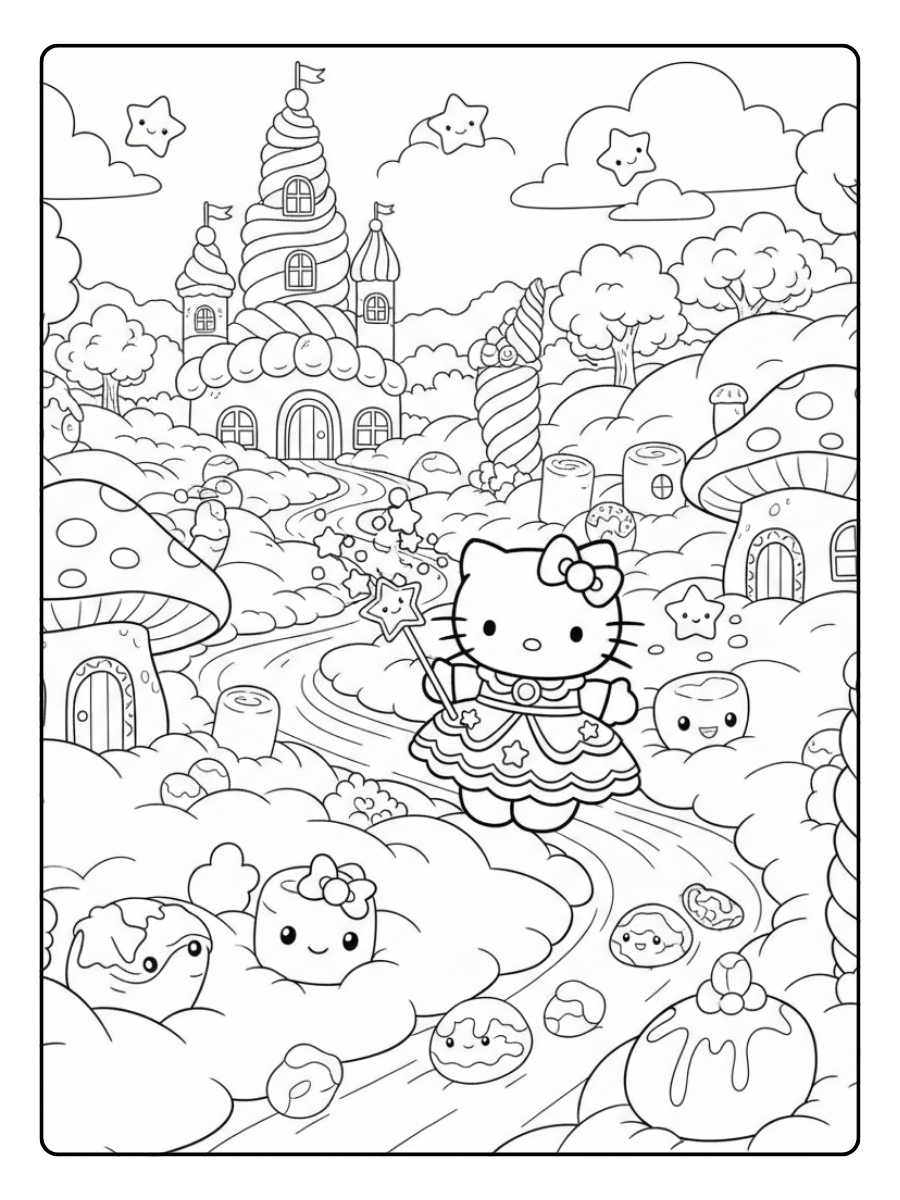 Hello Kitty Marshmallow Coloring Pages – Hello Kitty Marshmallow Fantasy