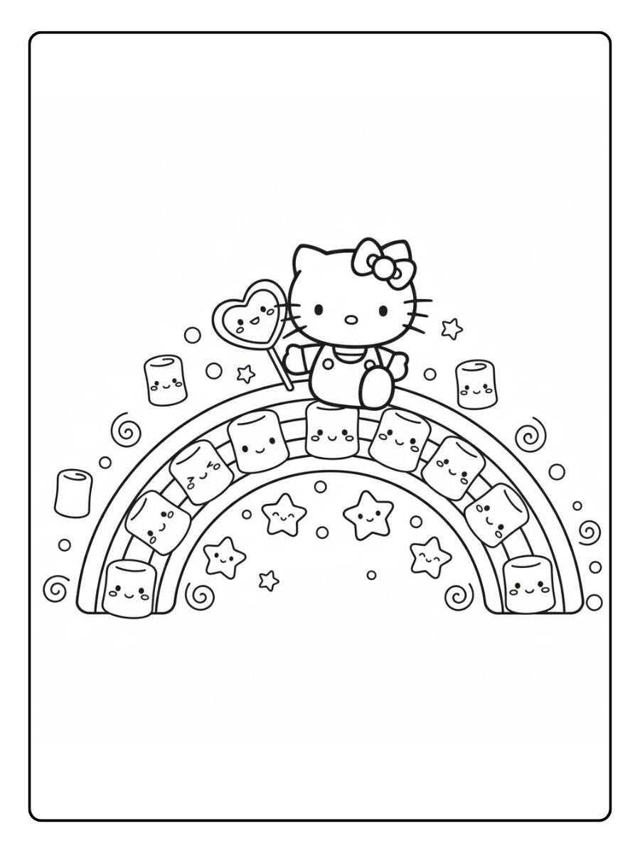 Hello Kitty Marshmallow Coloring Pages – Hello Kitty Marshmallow Rainbow