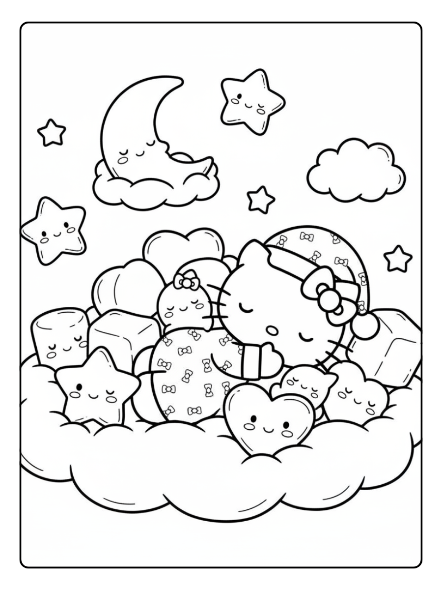 Hello Kitty Marshmallow Coloring Pages – Hello Kitty Sweet Dream