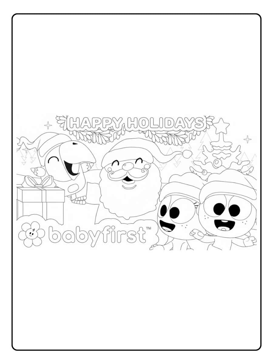 Holiday Deer with Scarf Outline christmas holiday coloring pages