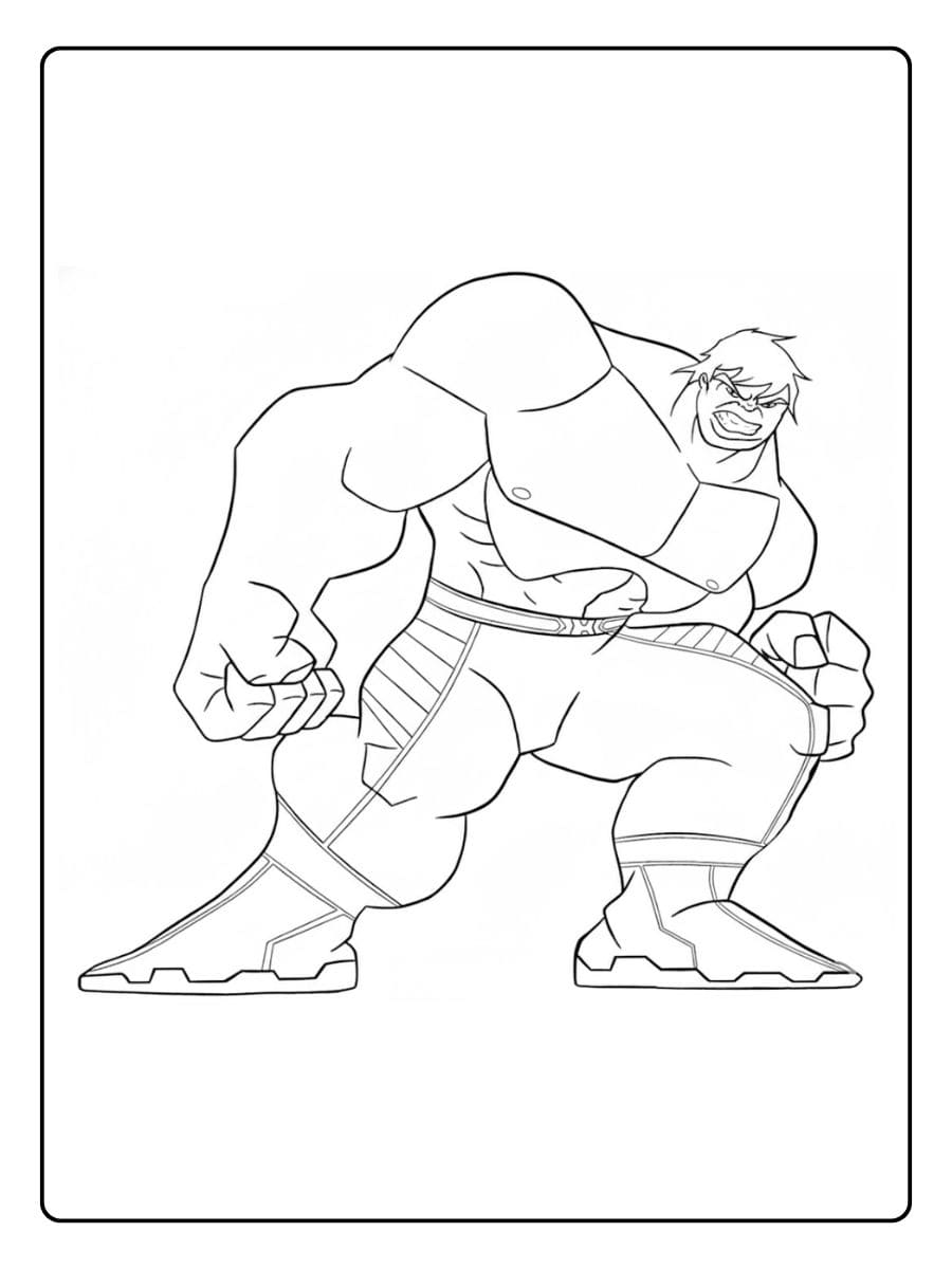 Hulk Coloring Page Outline Drawing