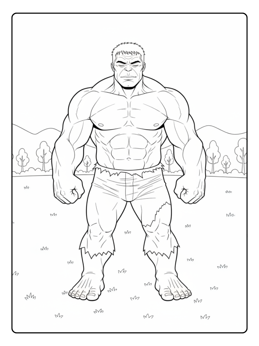 Hulk Coloring Pages – Hulk Calm and Peaceful Pose