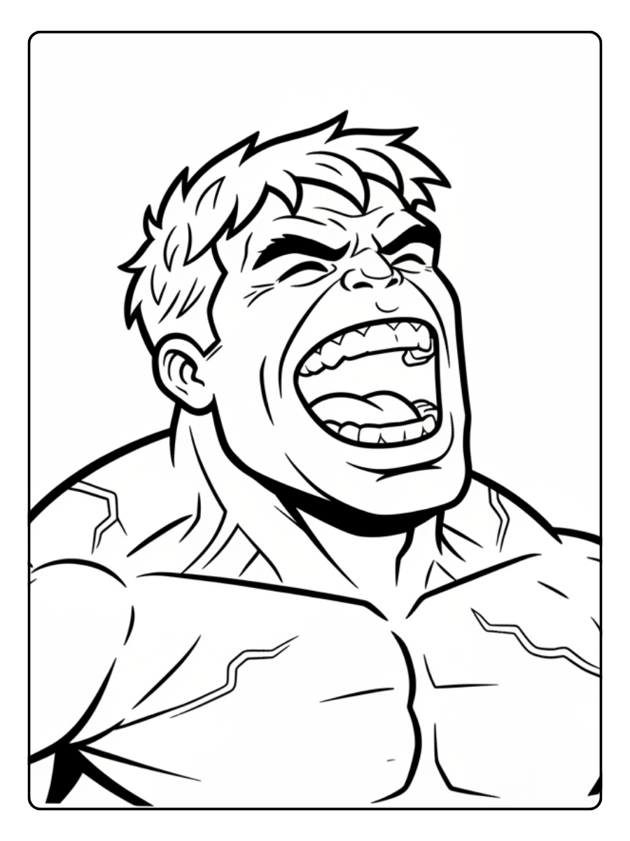 Hulk Coloring Pages – Hulk Laughing Loudly