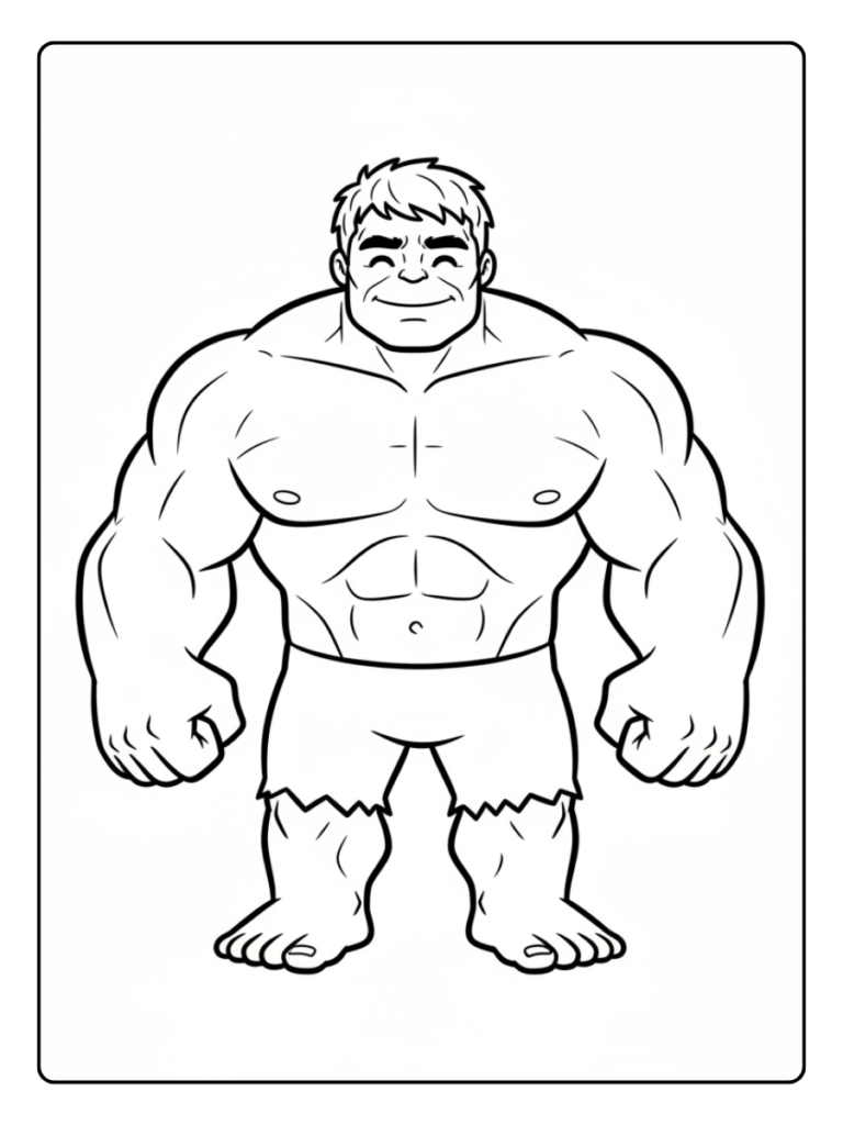Hulk Coloring Pages – Hulk Smiling Gently