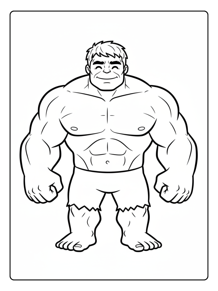 Hulk Coloring Pages – Hulk Smiling Gently