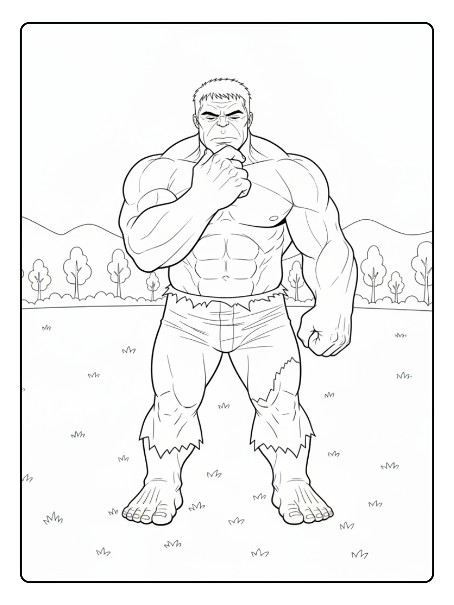 Hulk Coloring Pages – Hulk Thinking Quietly