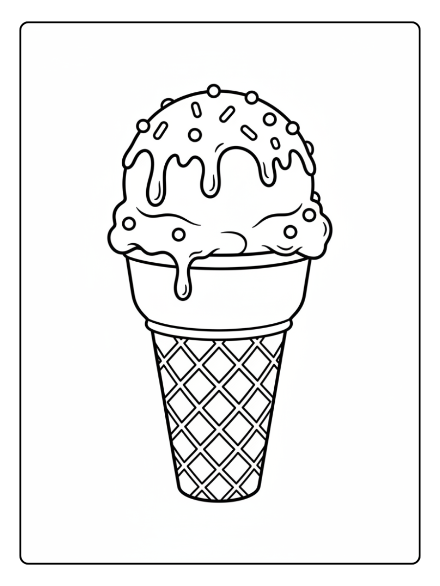Ice Cream Coloring Pages – Chocolate Ice Cream
