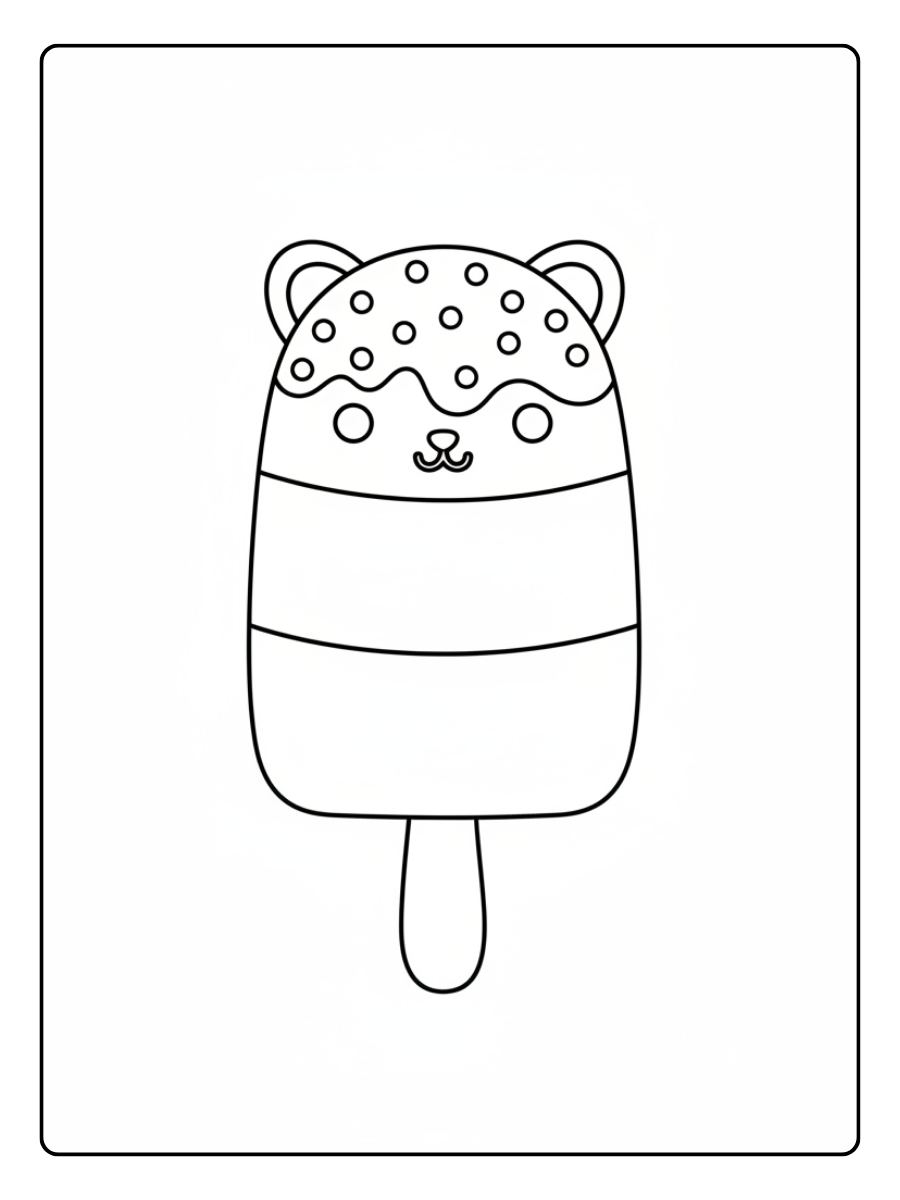 Ice Cream Coloring Pages – Cute Popsicle