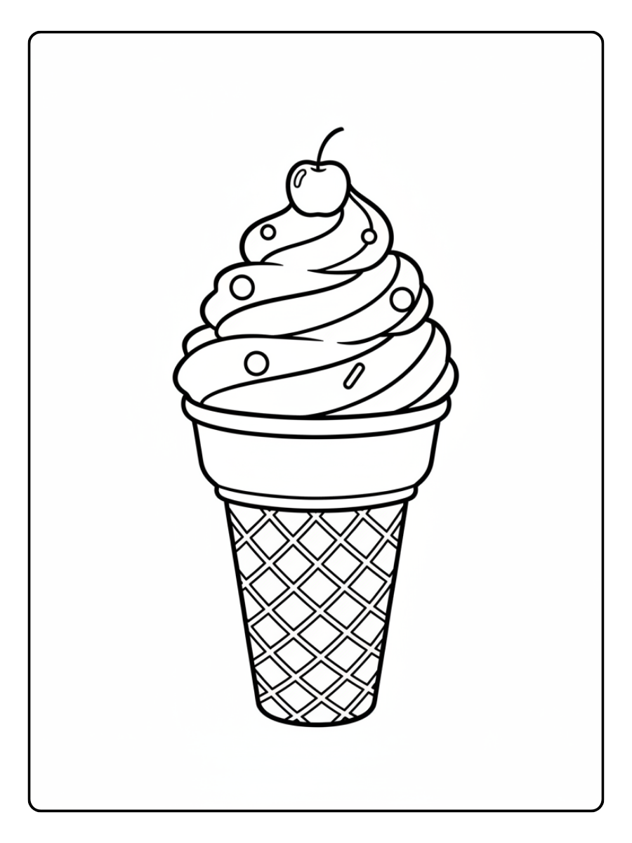 Ice Cream Coloring Pages – Ice Cream Cone