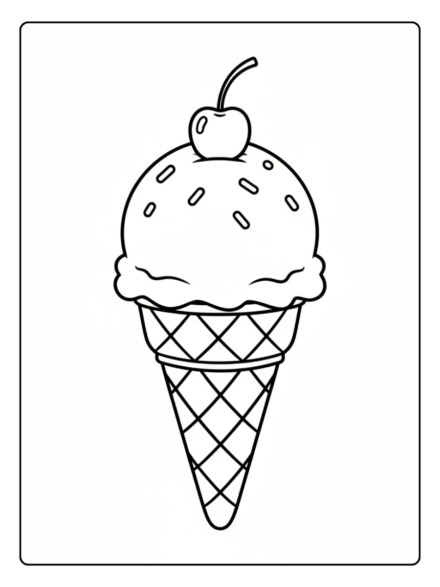 Ice Cream Coloring Pages – Vanilla Ice Cream