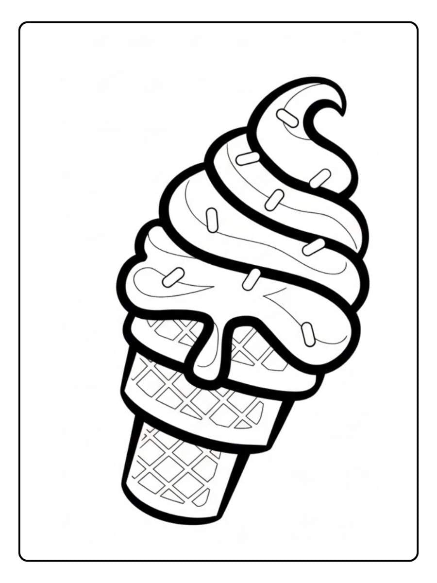 Ice cream coloring pages soft serve ice cream swirl