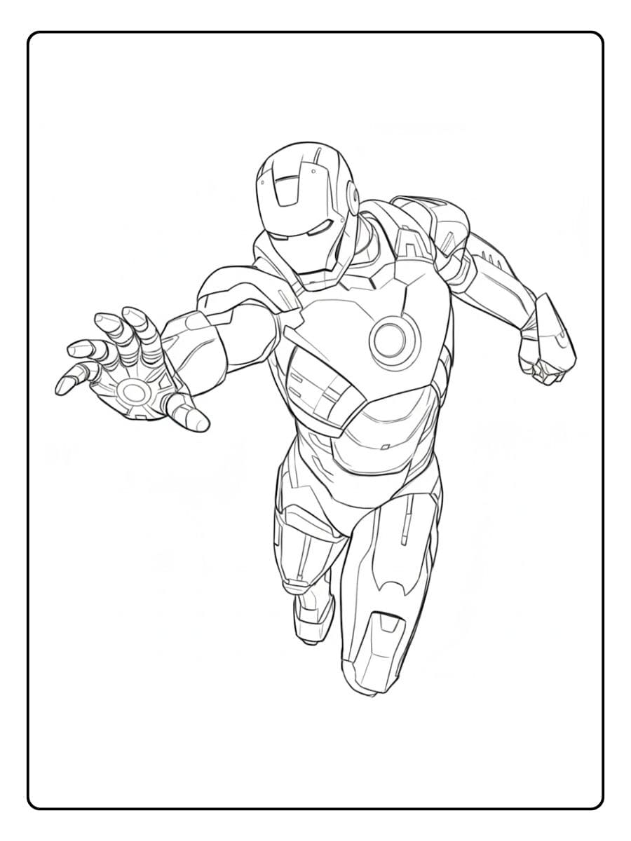 Iron Man Coloring Pages Outline Sketch