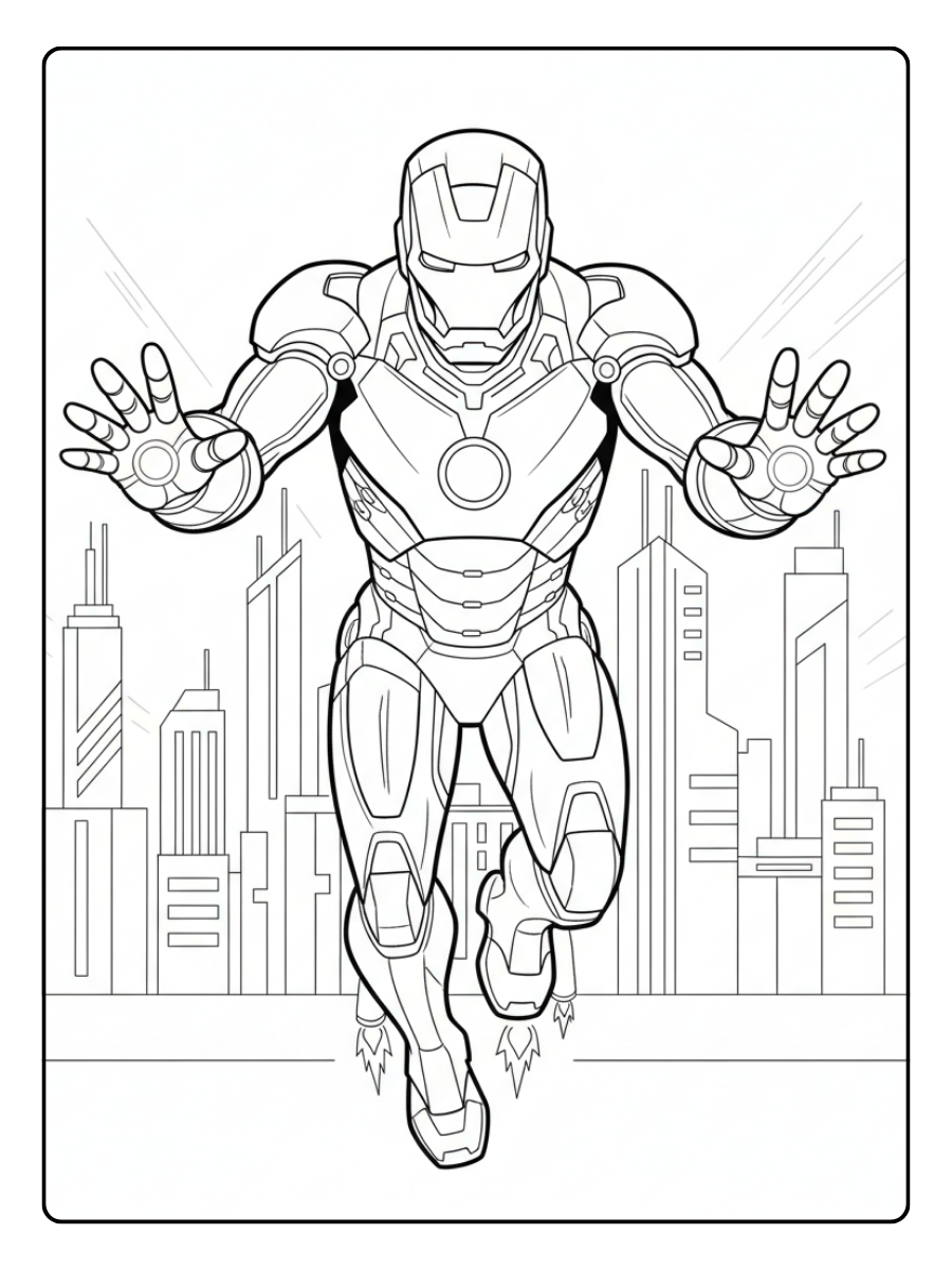 Iron Man Coloring Pages – Iron Man Battle Ready