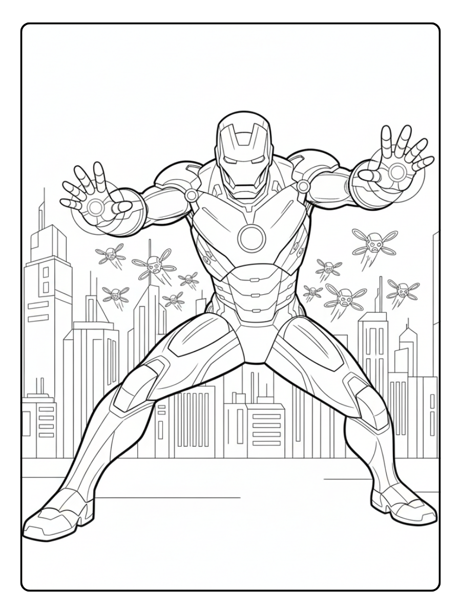 Iron Man Coloring Pages – Iron Man Combat Mode