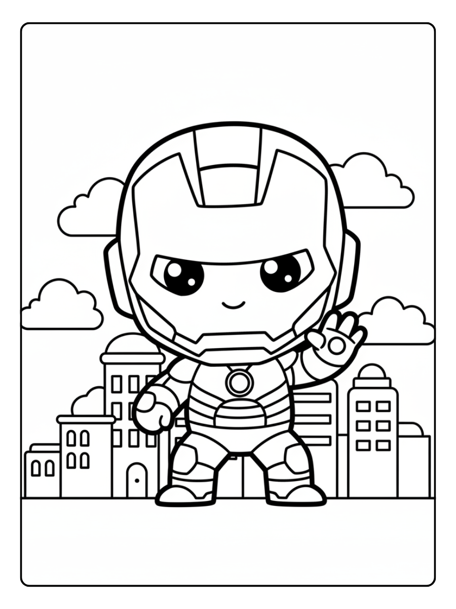 Iron Man Coloring Pages – Iron Man Cute Style