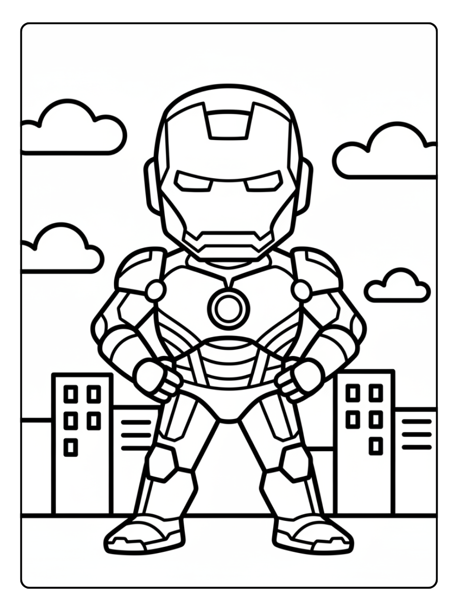 Iron Man Coloring Pages – Iron Man Easy Coloring