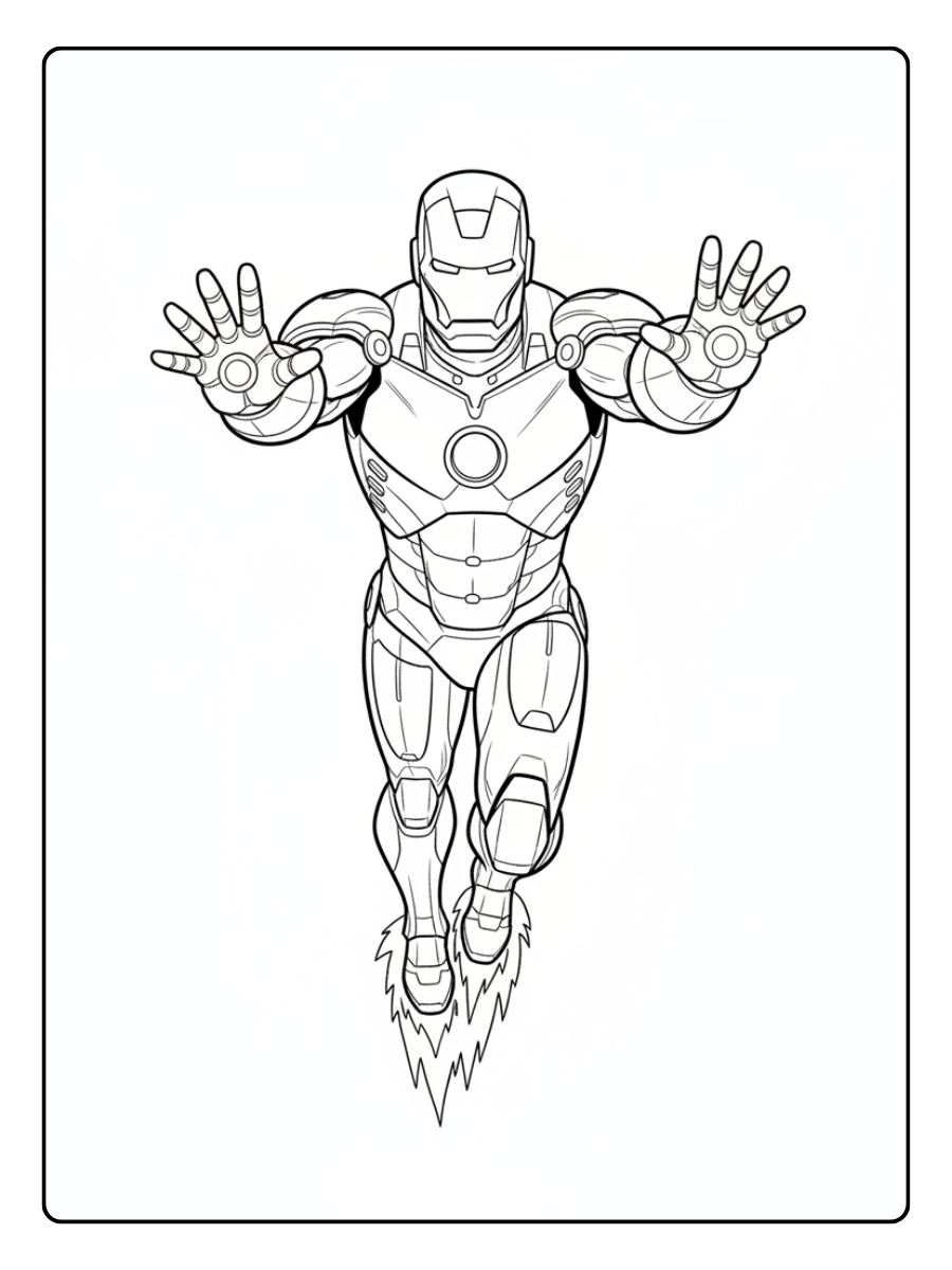 Iron Man Coloring Pages – Iron Man Flying