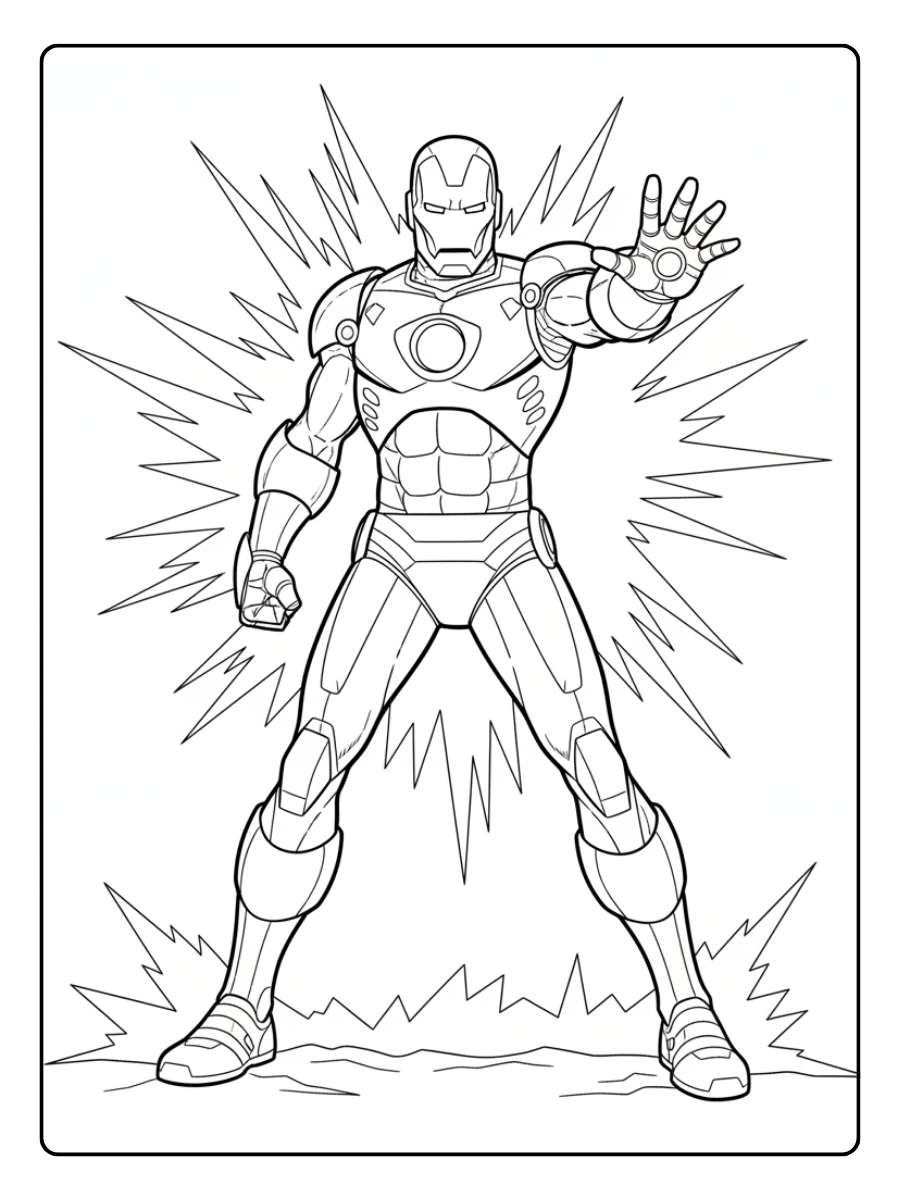 Iron Man Coloring Pages – Iron Man Standing Strong