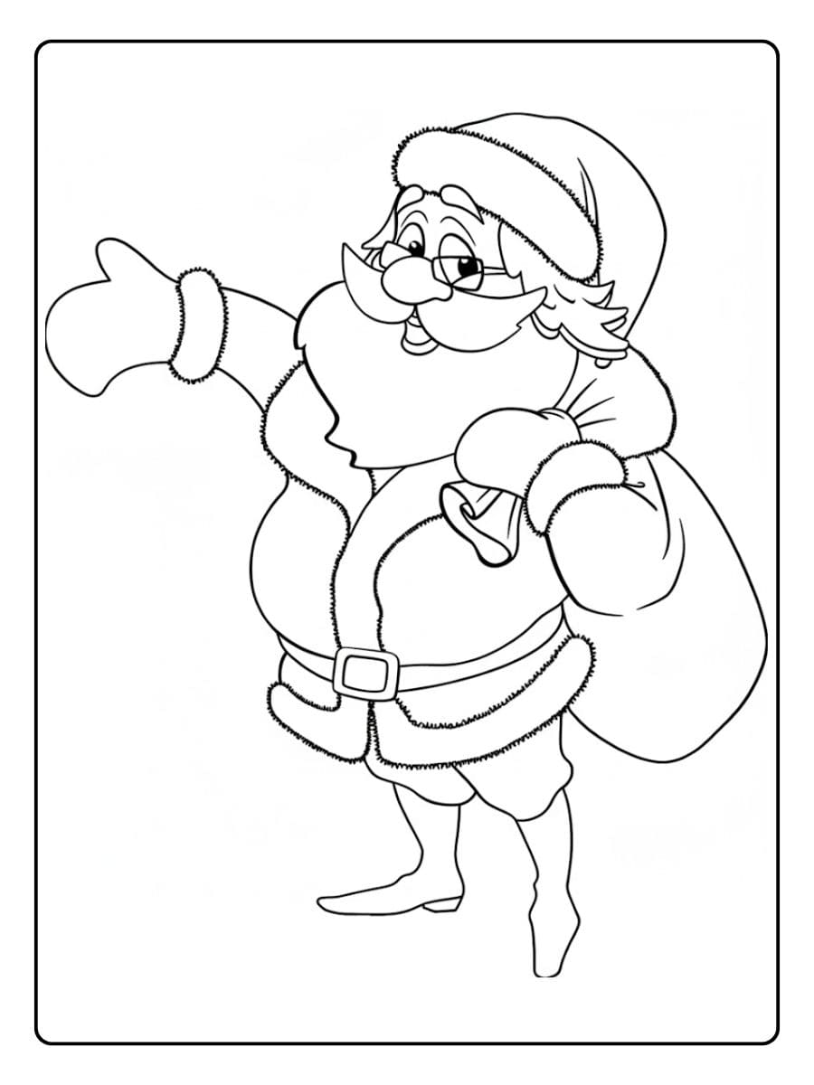 Jolly Santa Claus Coloring Pages for Kids