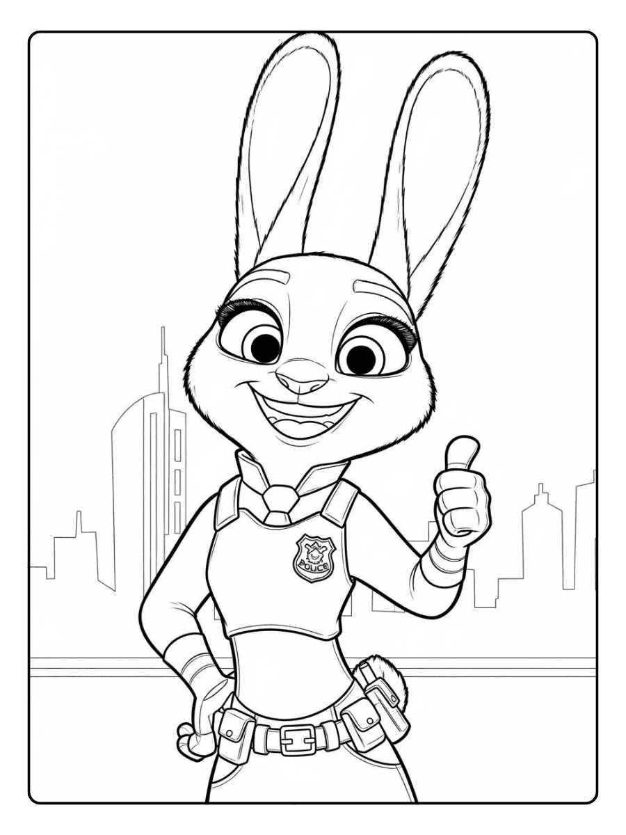 Judy Hopps Zootopia Coloring Pages