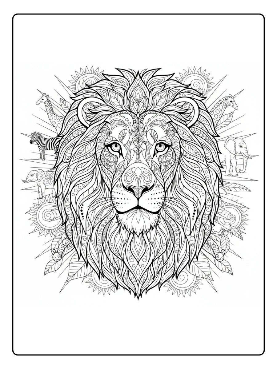 Lion Coloring Pages – Detailed Lion
